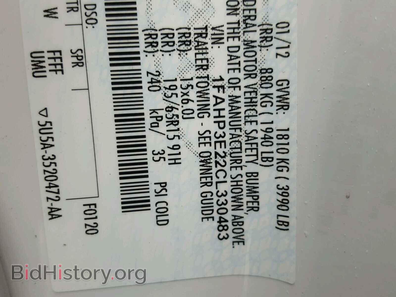 2012 FORD FOCUS - VIN: 1FAHP3E22CL330483 - Фото 10