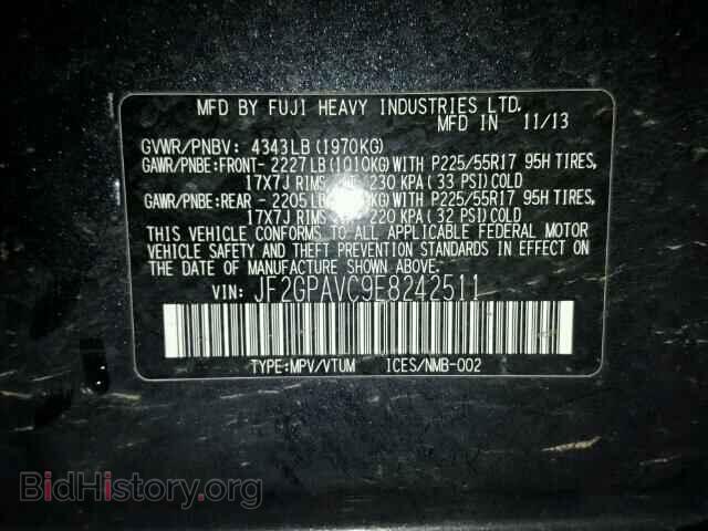 2014 SUBARU XV - VIN: JF2GPAVC9E8242511 - Фото 10