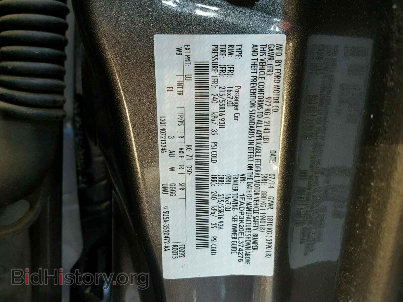 2014 FORD FOCUS - VIN: 1FADP3K20EL374276 - Photo 10