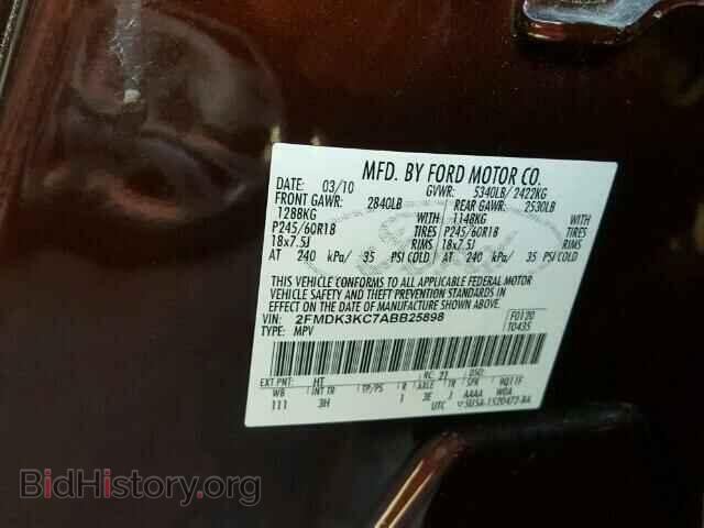 2010 FORD EDGE - VIN: 2FMDK3KC7ABB25898 - Фото 10