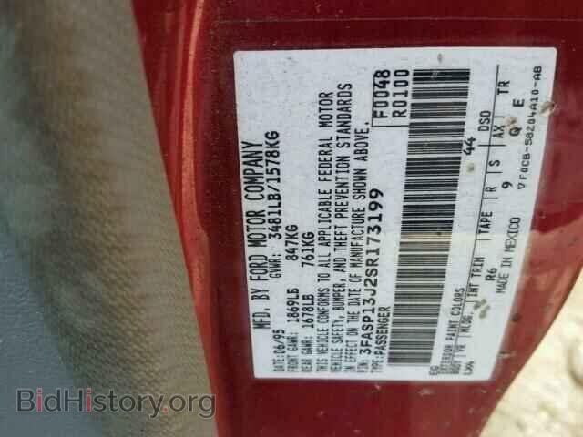 1995 FORD ESCORT - VIN: 3FASP13J2SR173199 - Фото 10