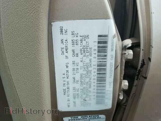 2002 MITSUBISHI GALANT - VIN: 4A3AA46G42E104913 - Фото 10