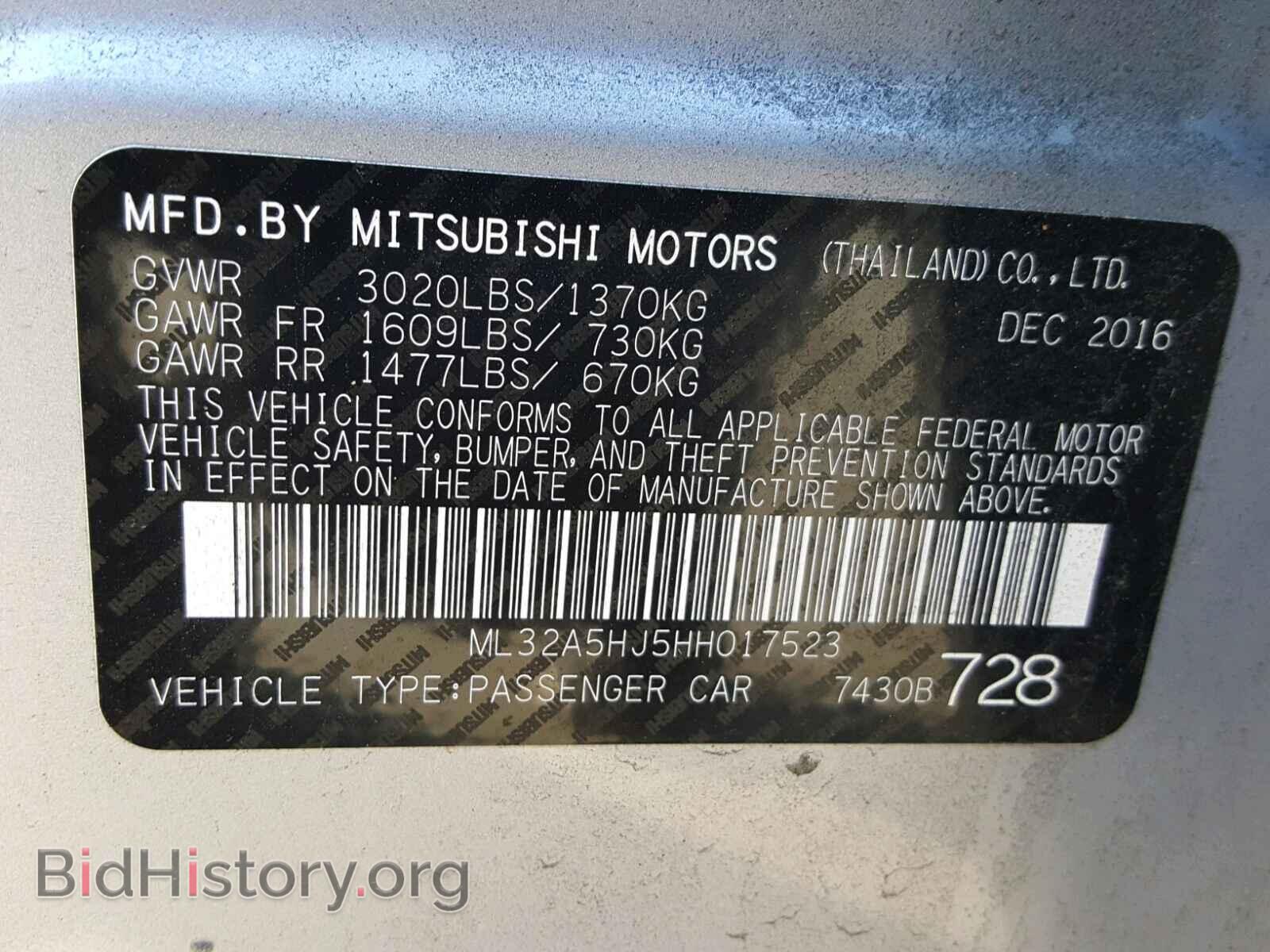 2017 MITSUBISHI MIRAGE - VIN: ML32A5HJ5HH017523 - Фото 10