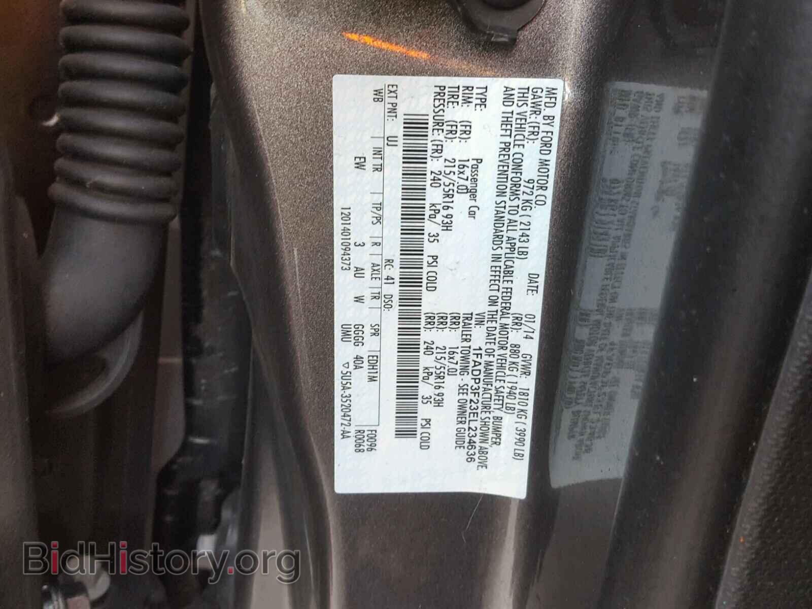 2014 FORD FOCUS - VIN: 1FADP3F23EL234636 - Фото 10