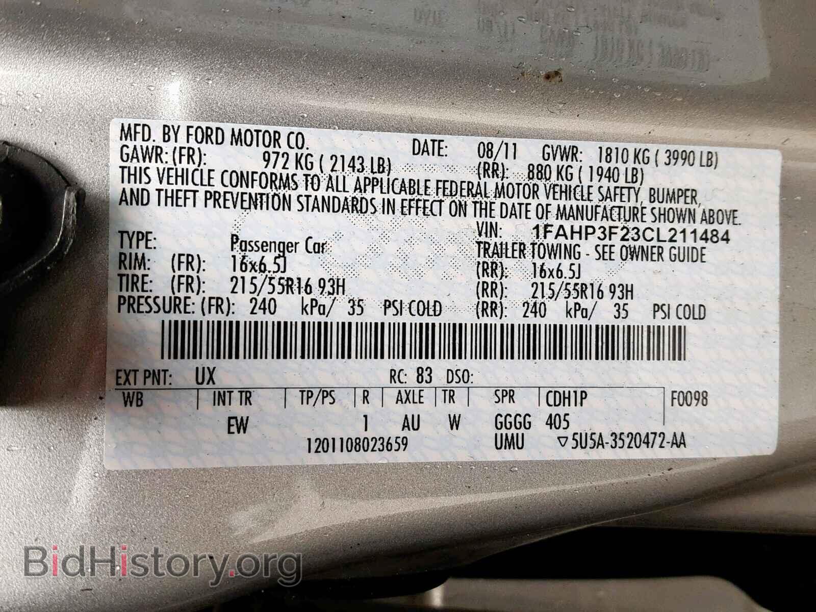 2012 FORD FOCUS SE - VIN: 1FAHP3F23CL211484 - Фото 10