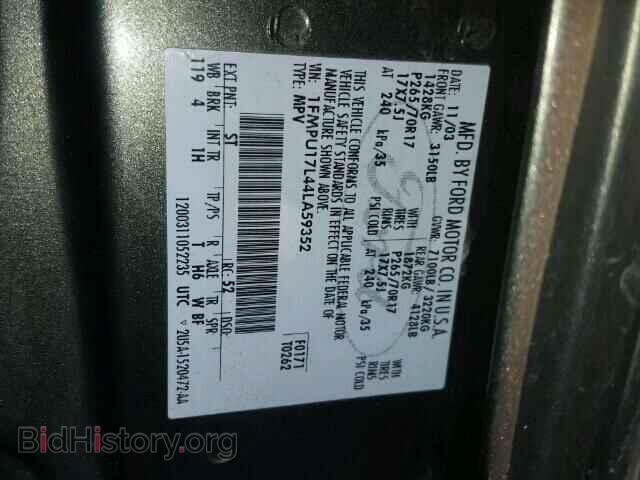 2004 FORD EXPEDITION - VIN: 1FMPU17L44LA59352 - Photo 10
