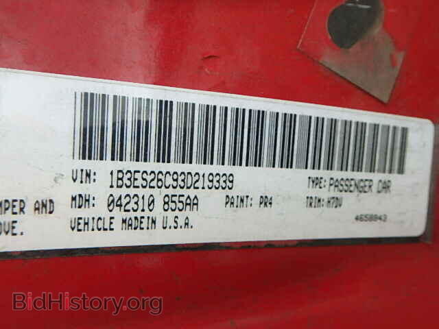2003 DODGE NEON - VIN: 1B3ES26C93D219339 - Фото 9