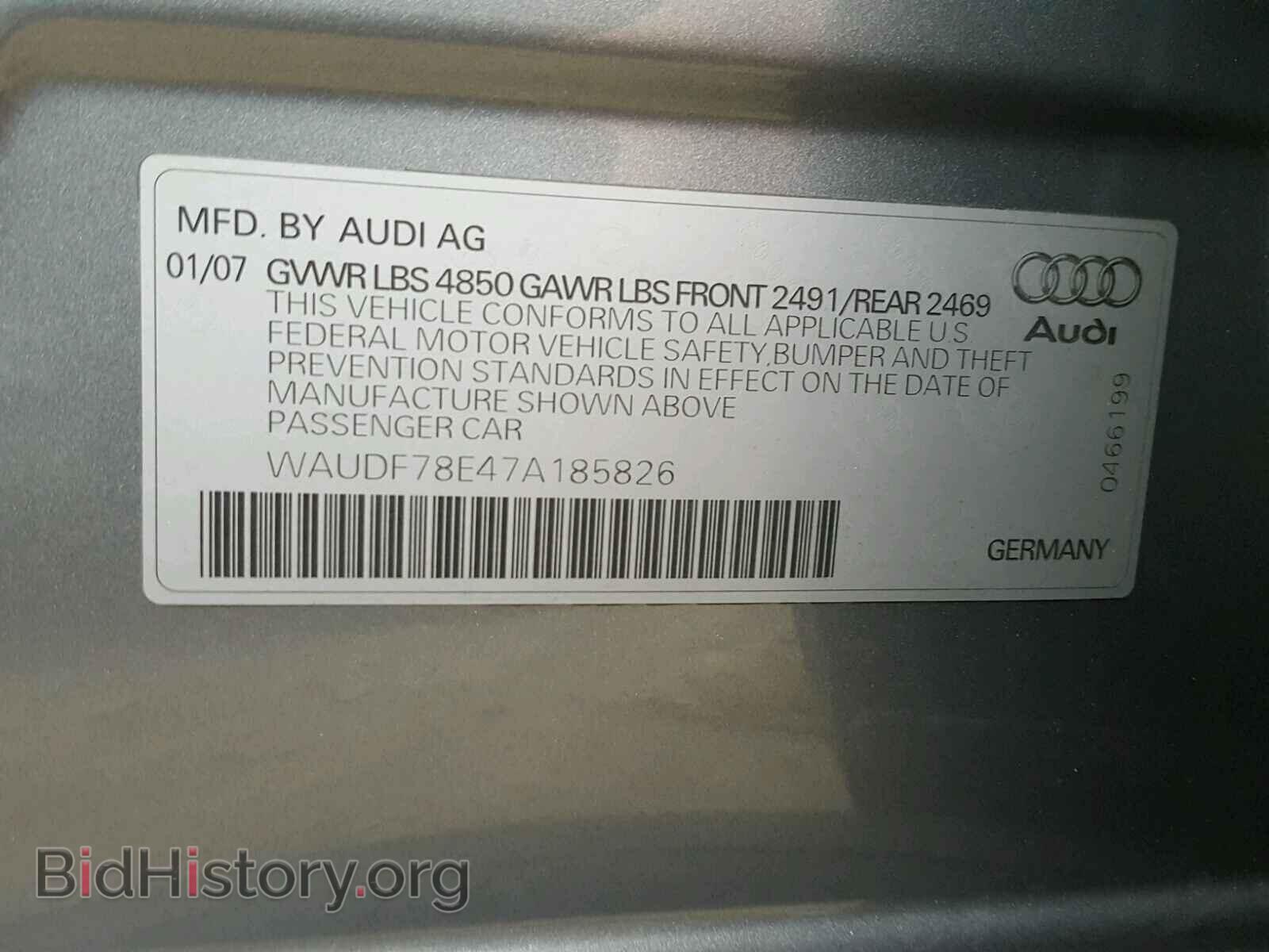 2007 AUDI A4 - VIN: WAUDF78E47A185826 - Photo 10