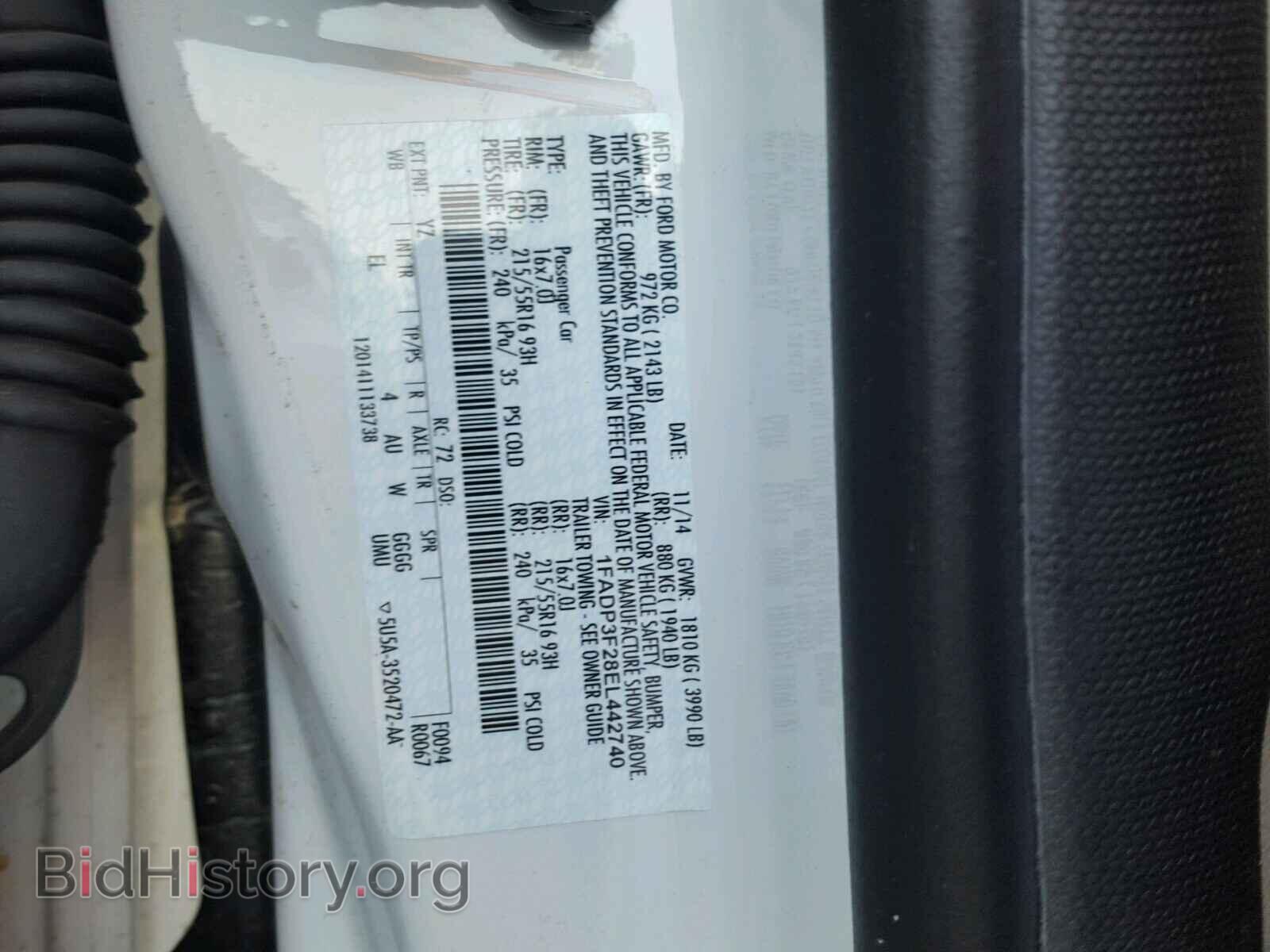 2014 FORD FOCUS - VIN: 1FADP3F28EL442740 - Фото 10