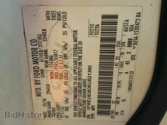 2006 FORD EXPLORER - VIN: 1FMEU63836UB21360 - Фото 10