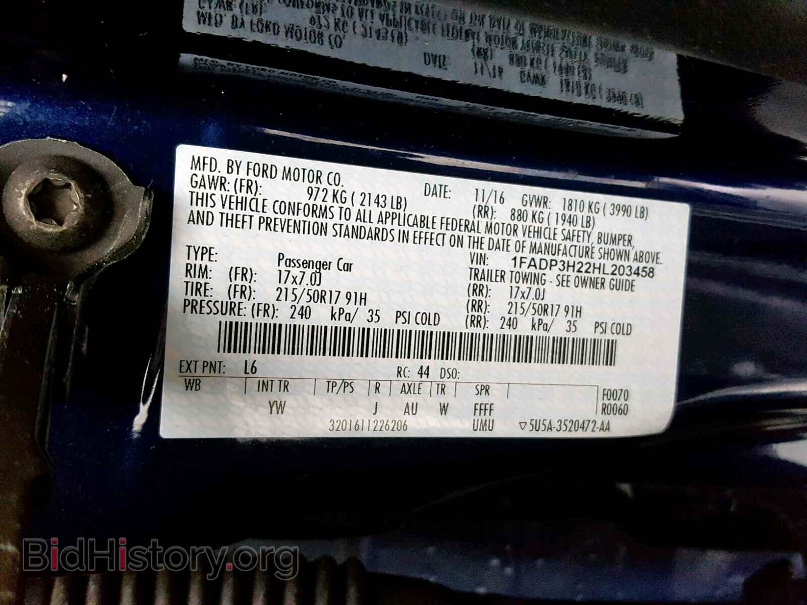 2017 FORD FOCUS - VIN: 1FADP3H22HL203458 - Photo 10