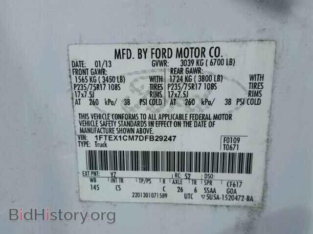 2013 FORD F150 - VIN: 1FTEX1CM7DFB29247 - Фото 10