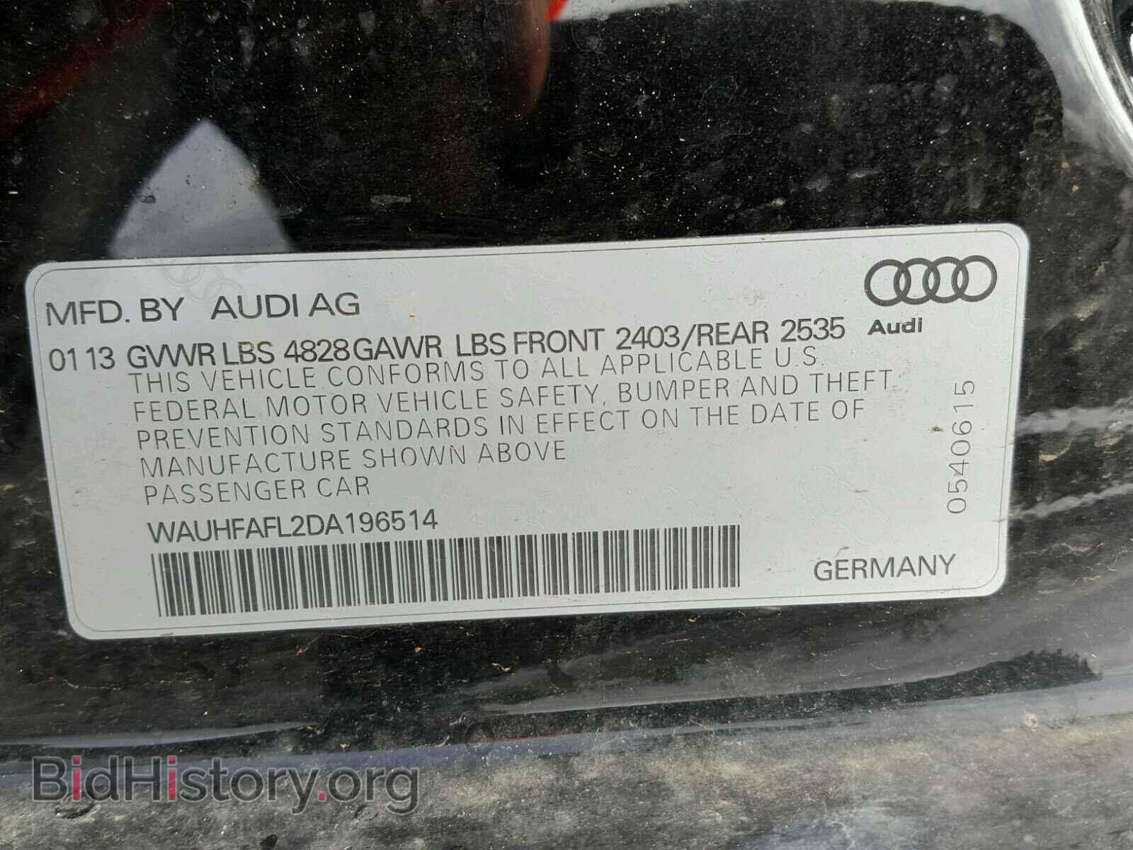 2013 AUDI A4 - VIN: WAUHFAFL2DA196514 - Фото 10