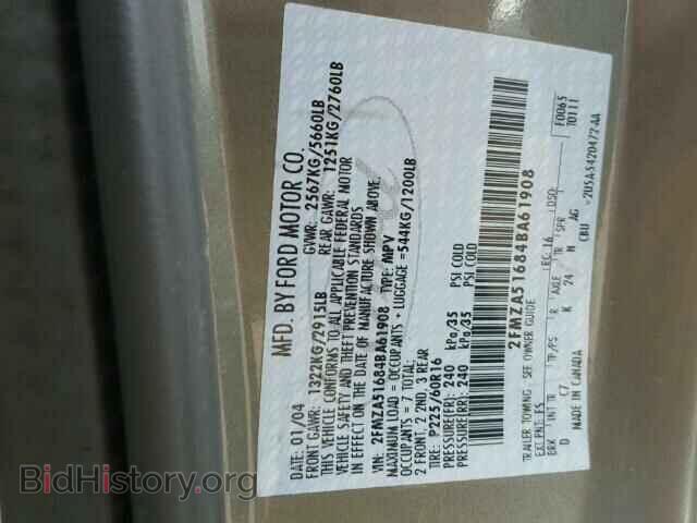 2004 FORD FREESTAR - VIN: 2FMZA51684BA61908 - Фото 10