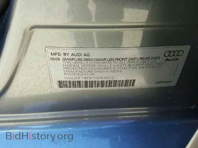 2007 AUDI A4 - VIN: WAUDF78E97A083972 - Фото 10