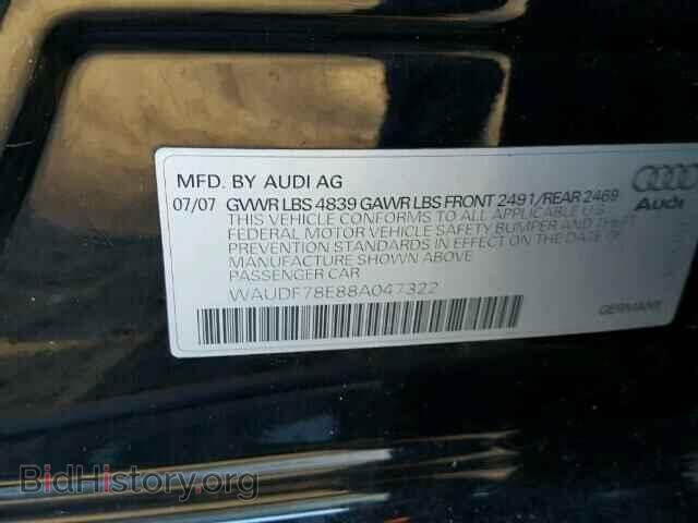 2008 AUDI A4 - VIN: WAUDF78E88A047322 - Фото 10