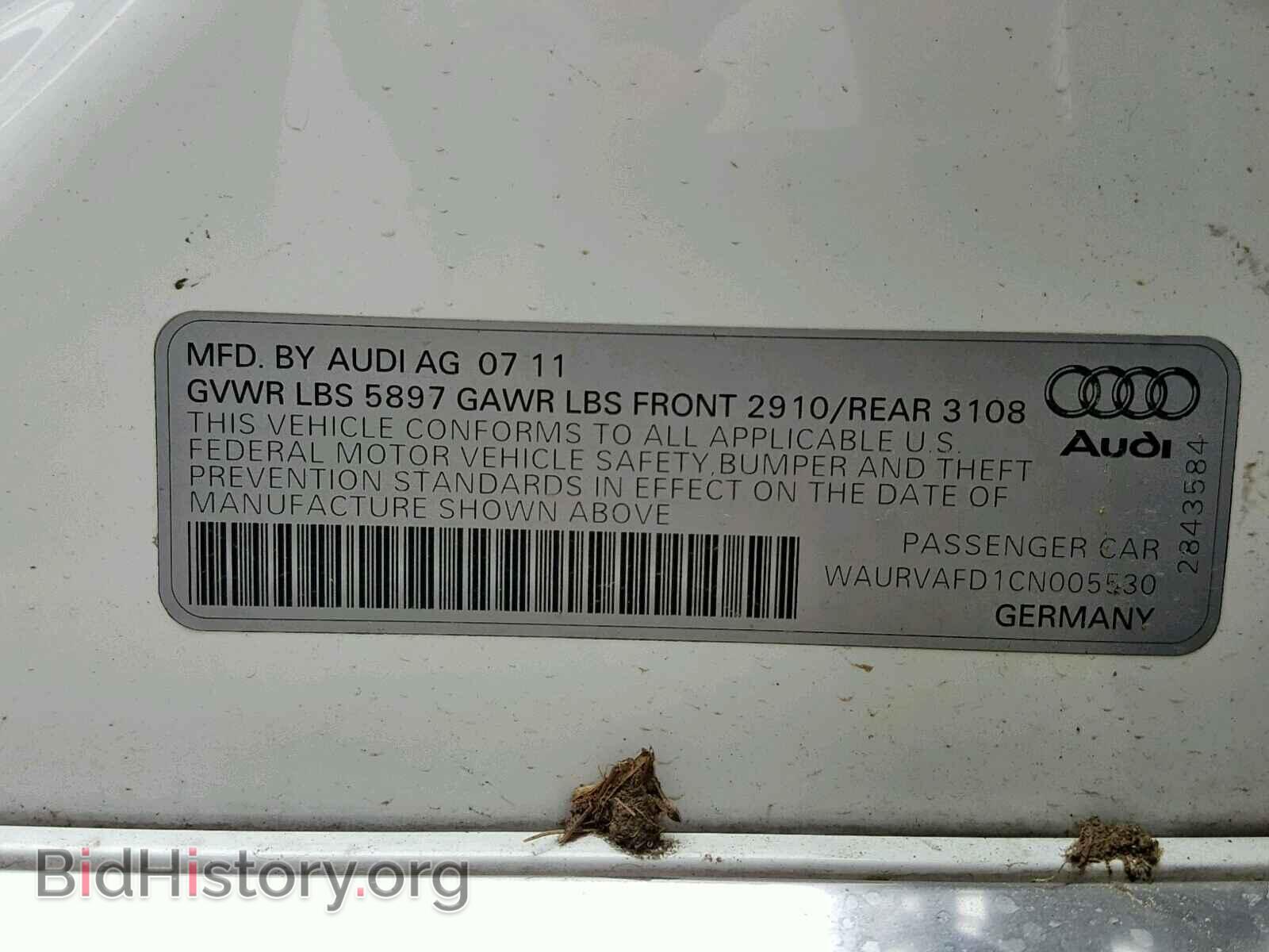2012 AUDI A8 - VIN: WAURVAFD1CN005530 - Фото 10