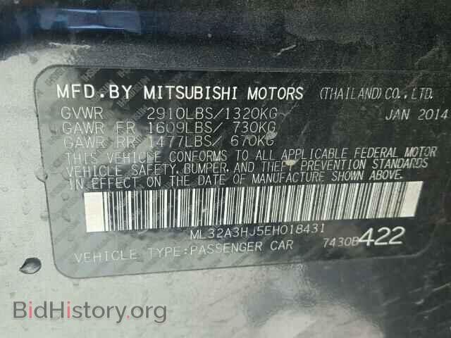 2014 MITSUBISHI MIRAGE - VIN: ML32A3HJ5EH018431 - Фото 10