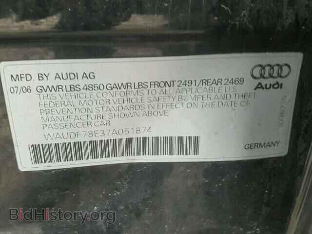 2007 AUDI A4 - VIN: WAUDF78E37A051874 - Фото 10