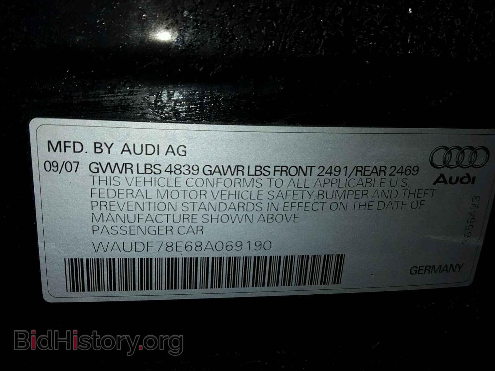 2008 AUDI A4 - VIN: WAUDF78E68A069190 - Photo 10
