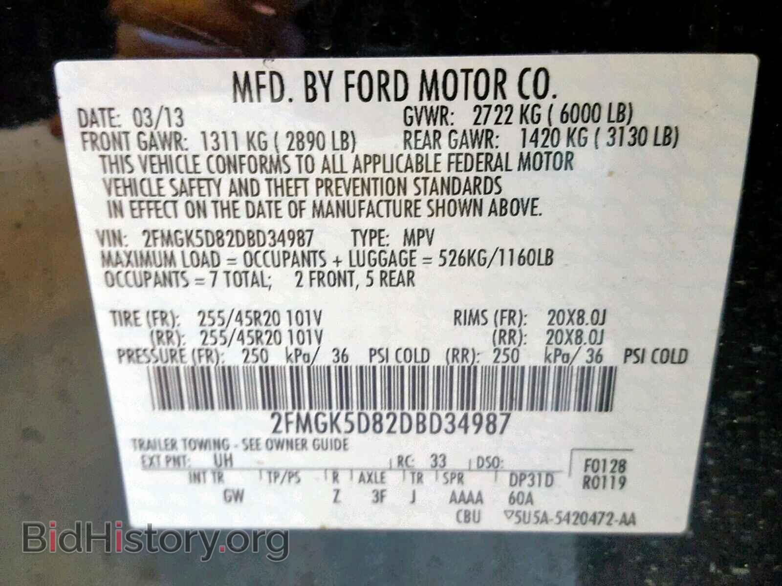 2013 FORD FLEX LIMIT - VIN: 2FMGK5D82DBD34987 - Photo 10