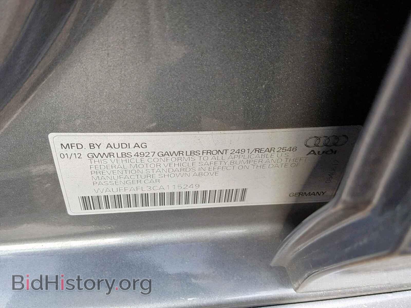 2012 AUDI A4 - VIN: WAUFFAFL3CA115249 - Фото 10