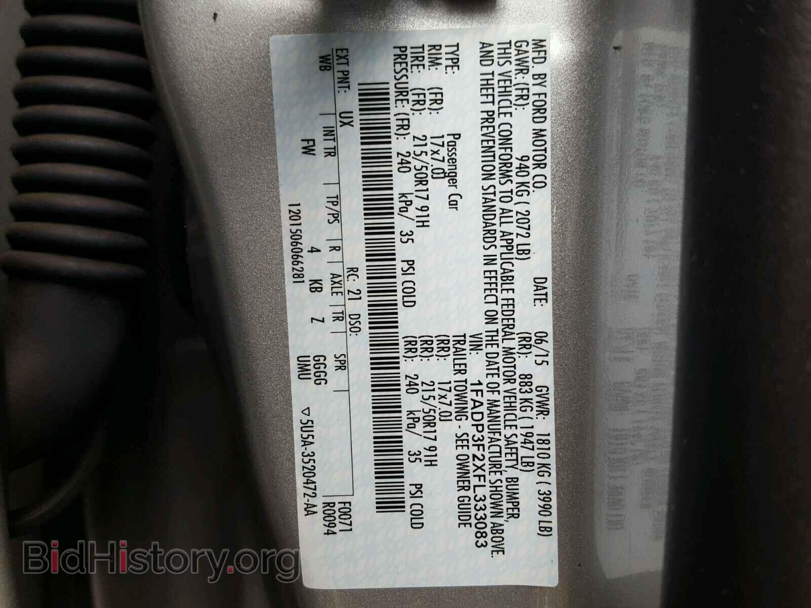 2015 FORD FOCUS - VIN: 1FADP3F2XFL333083 - Фото 10