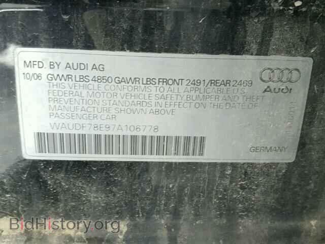 2007 AUDI A4 - VIN: WAUDF78E97A106778 - Фото 10