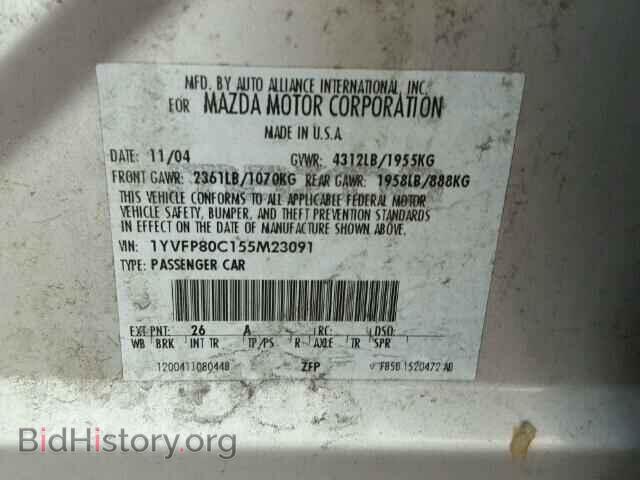 2005 MAZDA 6 - VIN: 1YVFP80C155M23091 - Photo 10