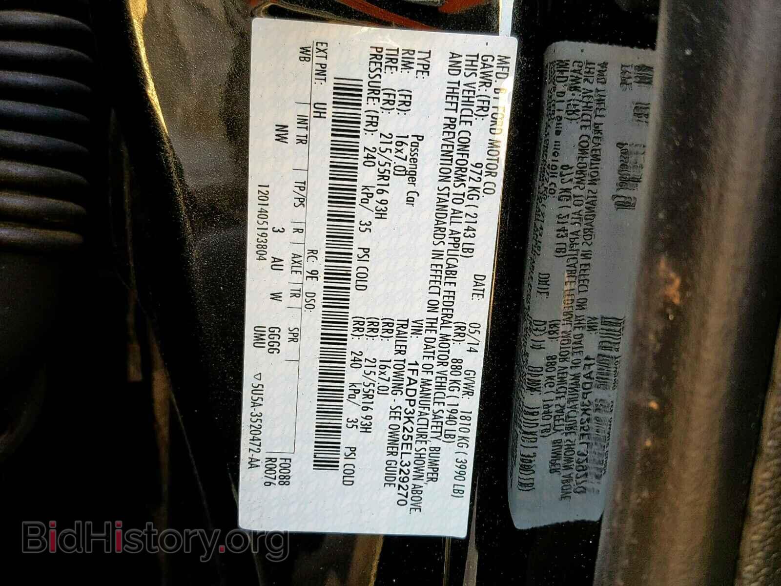 2014 FORD FOCUS SE - VIN: 1FADP3K25EL329270 - Фото 10