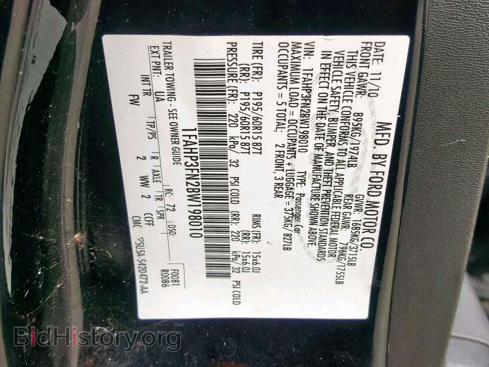 2011 FORD FOCUS - VIN: 1FAHP3FN2BW198010 - Photo 10