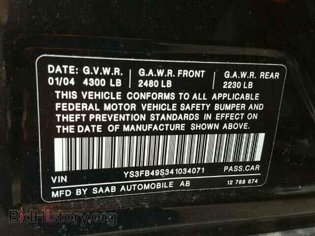 2004 SAAB 9 3 - VIN: YS3FB49S341034071 - Photo 10