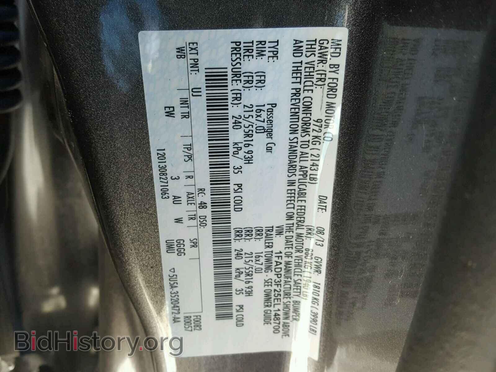 2014 FORD FOCUS - VIN: 1FADP3F25EL148700 - Фото 10