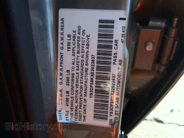 2002 SAAB 9 3 - VIN: YS3DF58KX22023837 - Фото 10