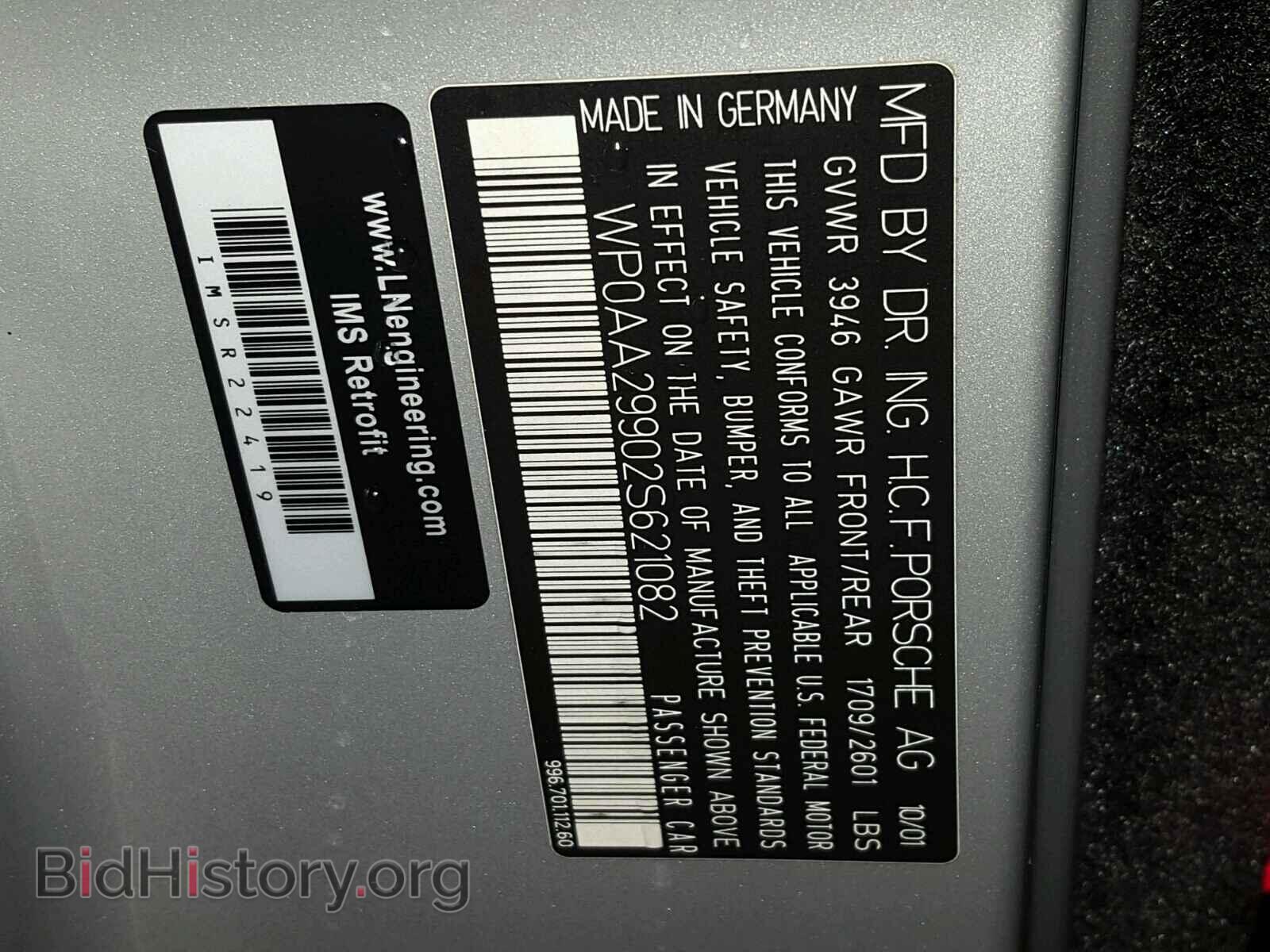 2002 PORSCHE 911 - VIN: WP0AA29902S621082 - Фото 10