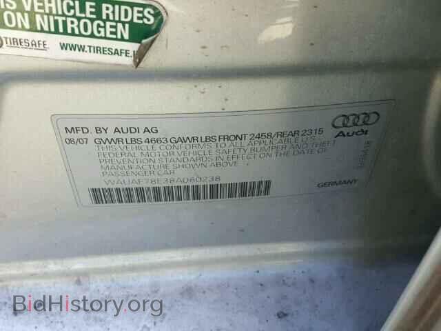 2008 AUDI A4 - VIN: WAUAF78E38A060238 - Фото 10
