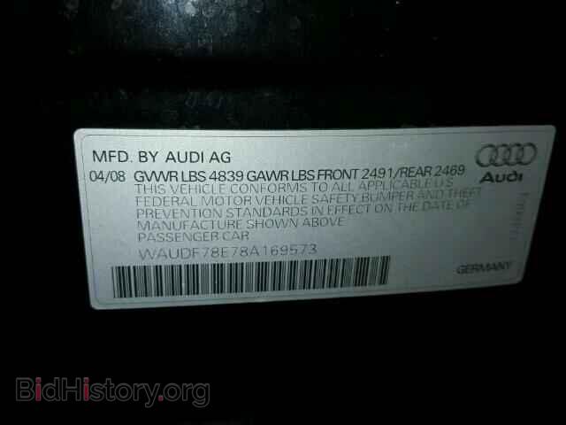 2008 AUDI A4 - VIN: WAUDF78E78A169573 - Фото 10
