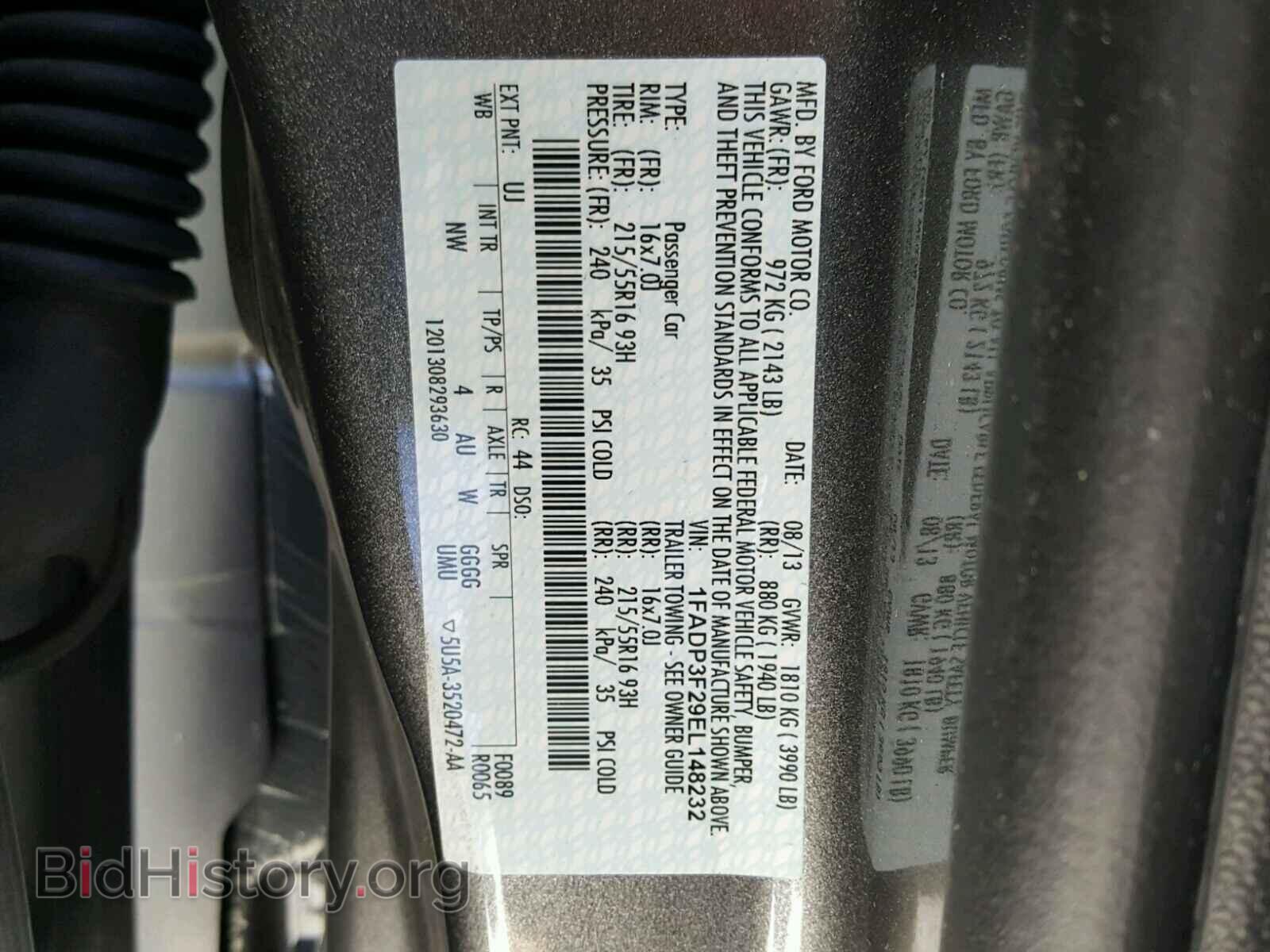 2014 FORD FOCUS - VIN: 1FADP3F29EL148232 - Фото 10