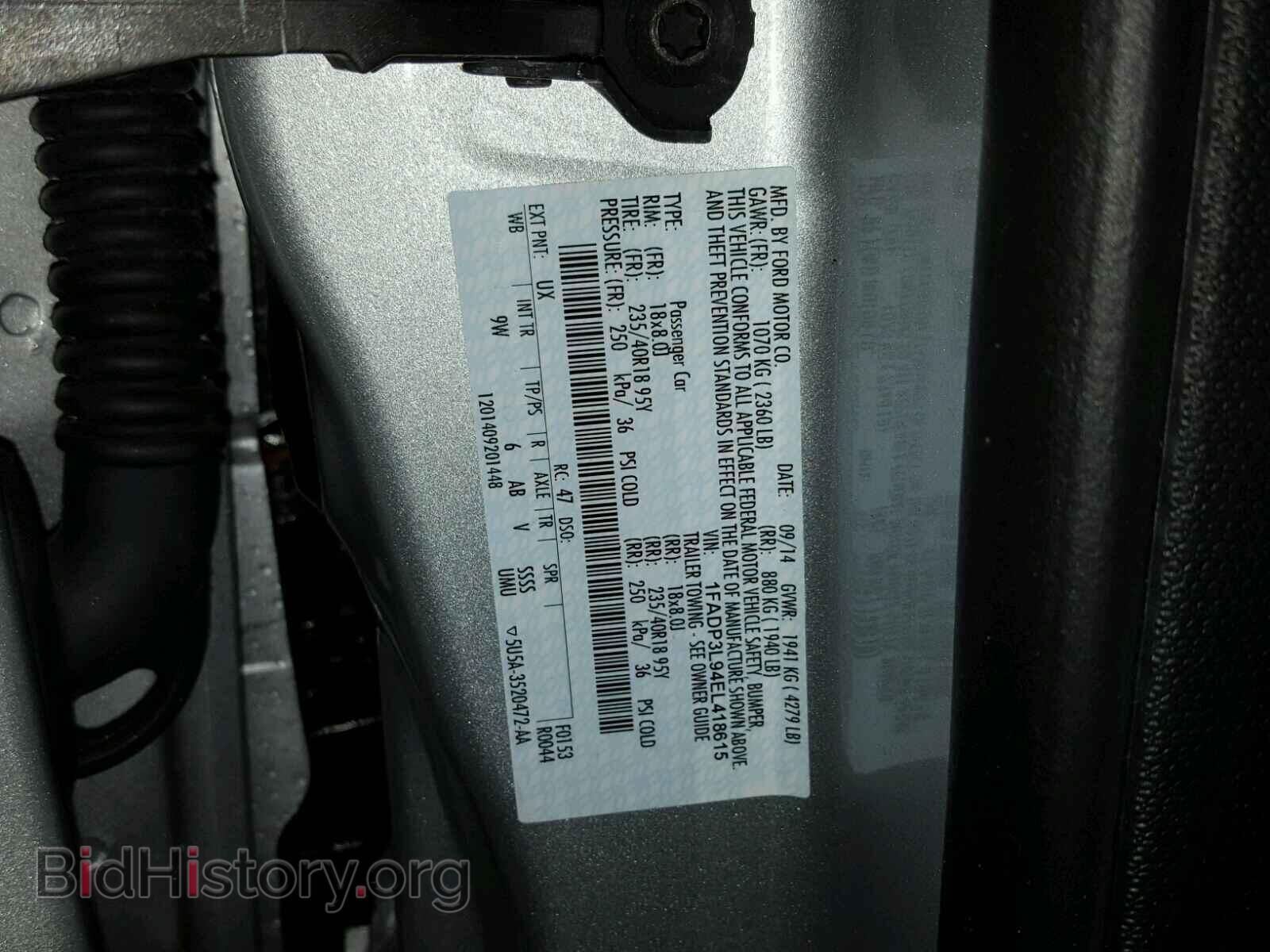 2014 FORD FOCUS - VIN: 1FADP3L94EL418615 - Фото 10