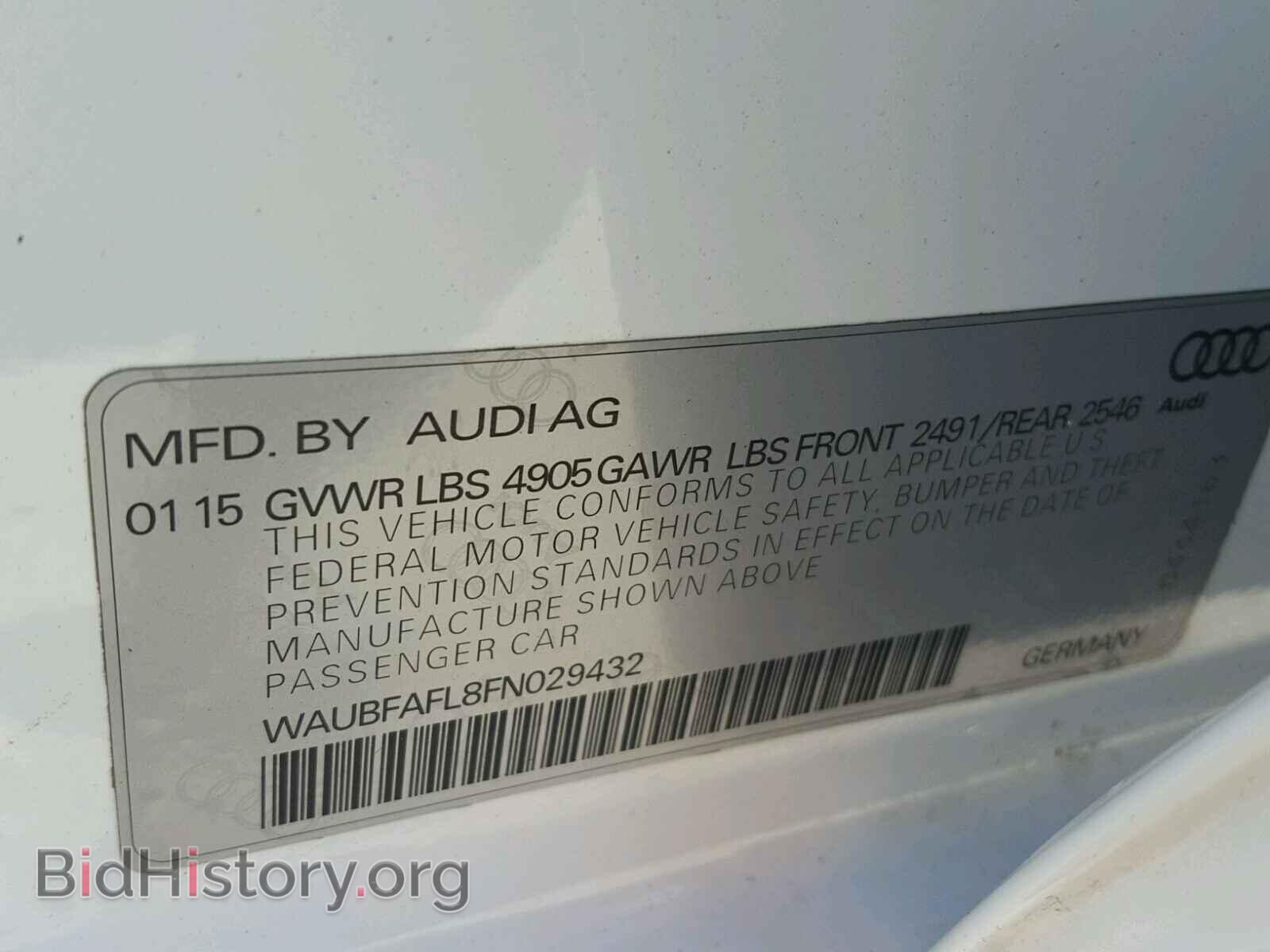 2015 AUDI A4 - VIN: WAUBFAFL8FN029432 - Photo 10