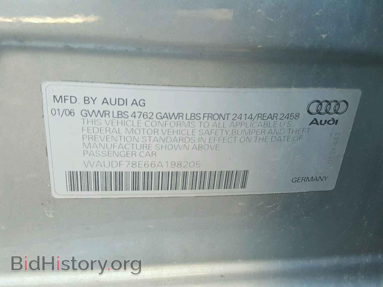 2006 AUDI A4 - VIN: WAUDF78E66A198205 - Photo 10