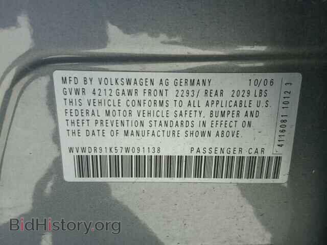 2007 VOLKSWAGEN RABBIT - VIN: WVWDR91K57W091138 - Фото 10