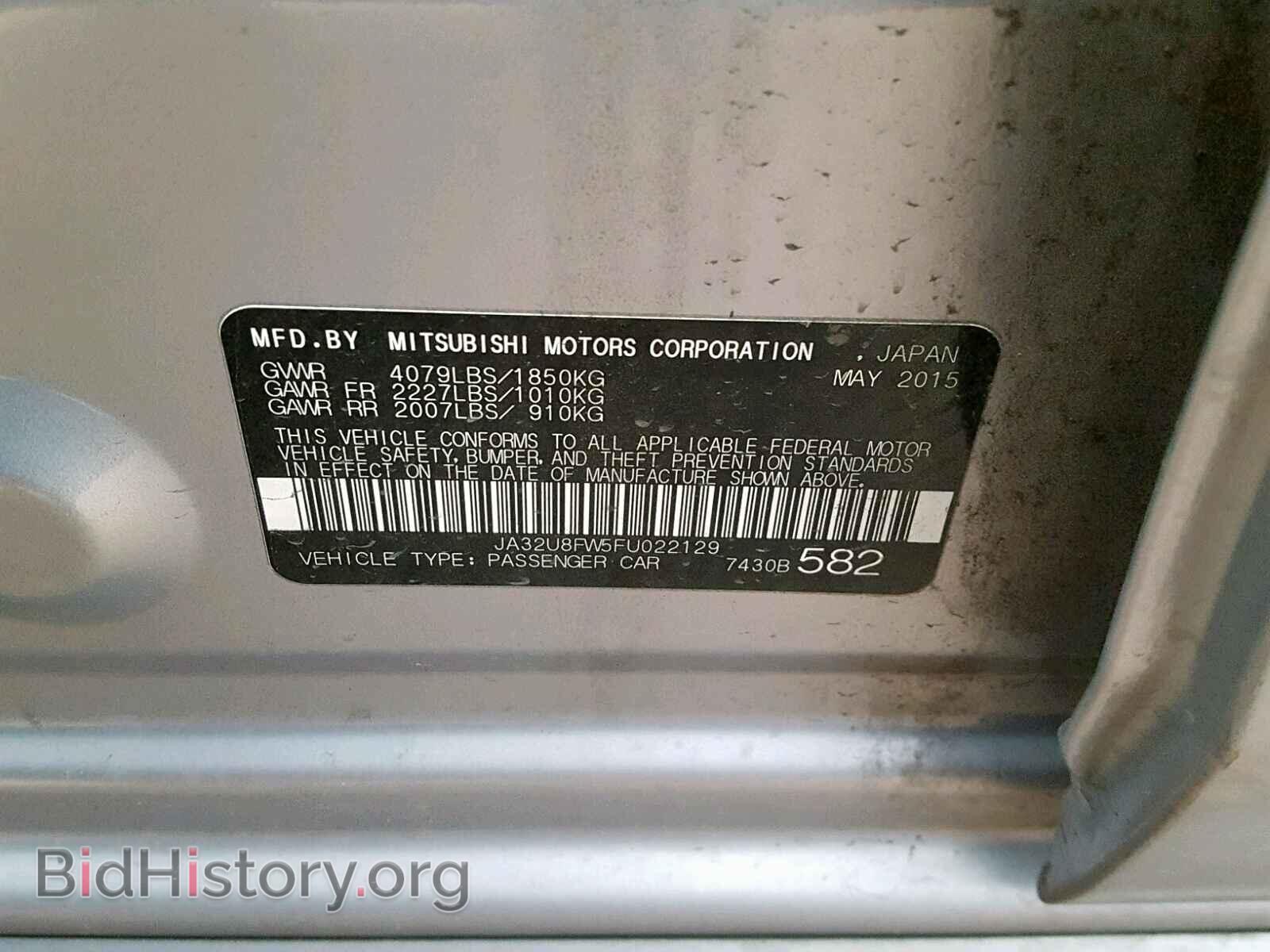 2015 MITSUBISHI LANCER - VIN: JA32U8FW5FU022129 - Фото 10