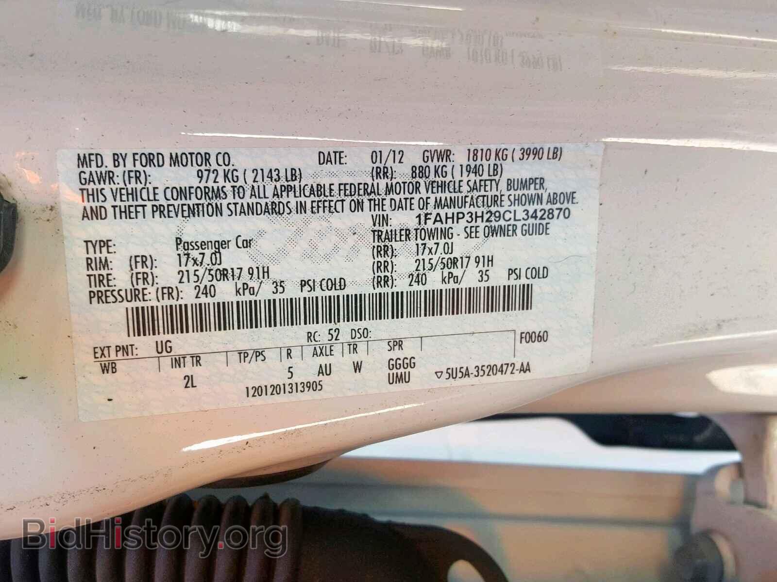 2012 FORD FOCUS - VIN: 1FAHP3H29CL342870 - Photo 10