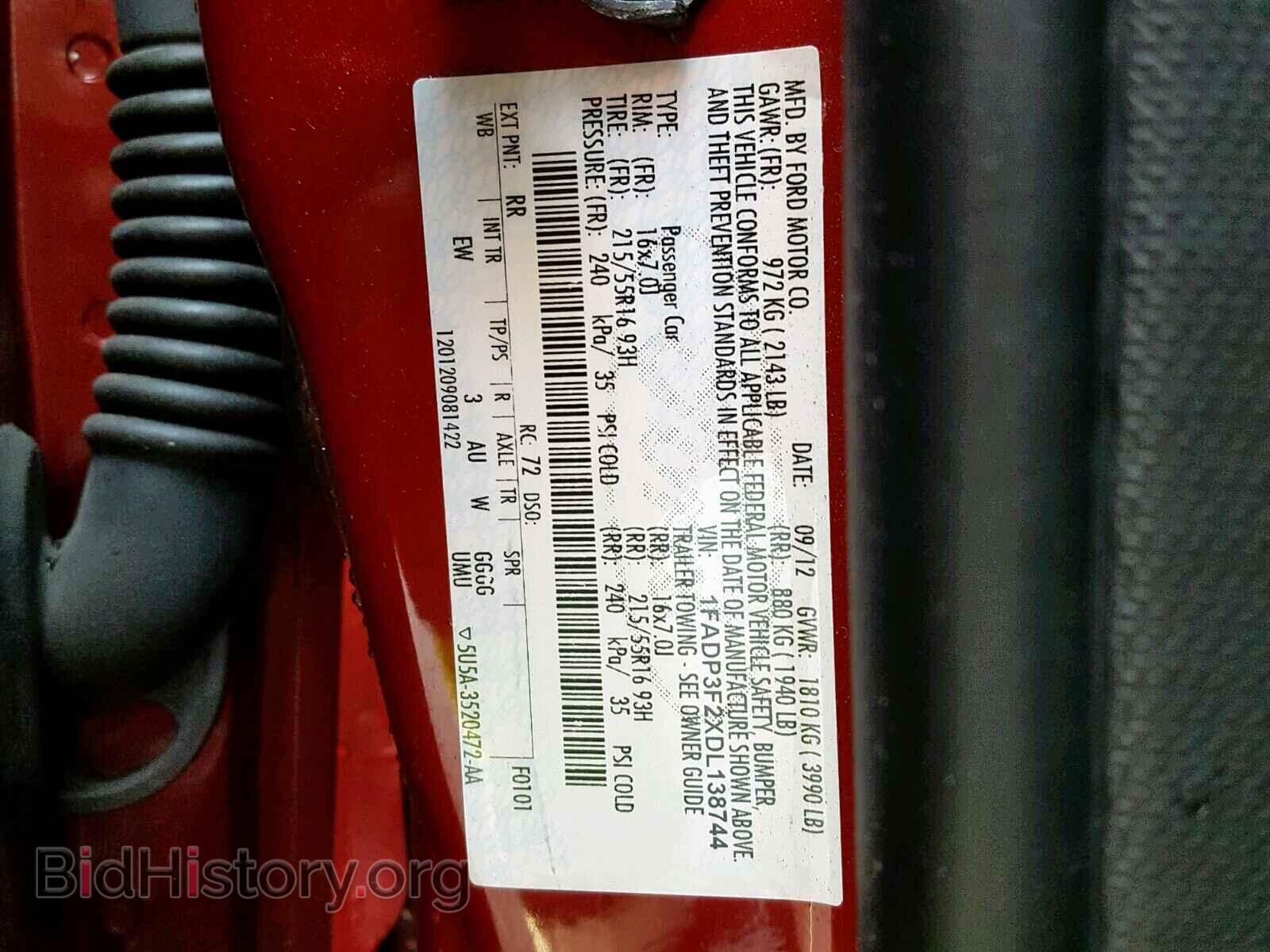 2013 FORD FOCUS SE - VIN: 1FADP3F2XDL138744 - Фото 10