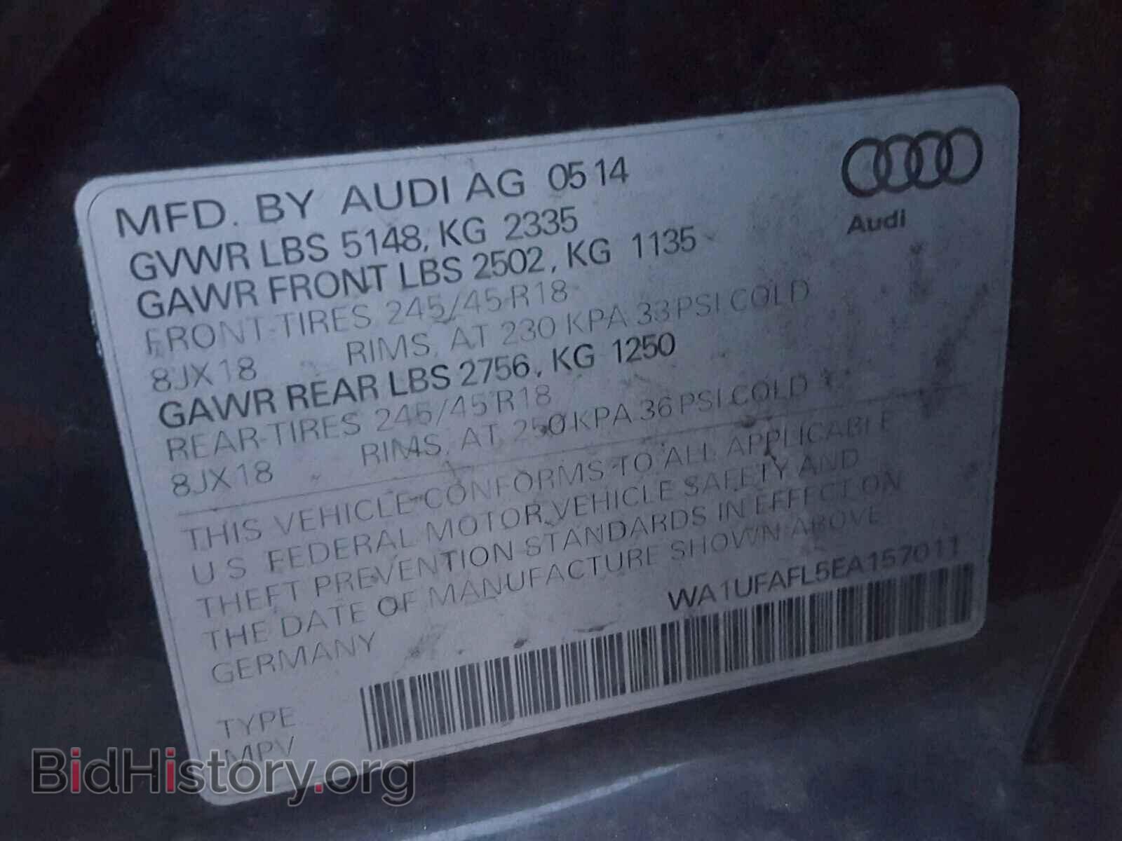 2014 AUDI A4 - VIN: WA1UFAFL5EA157011 - Фото 10