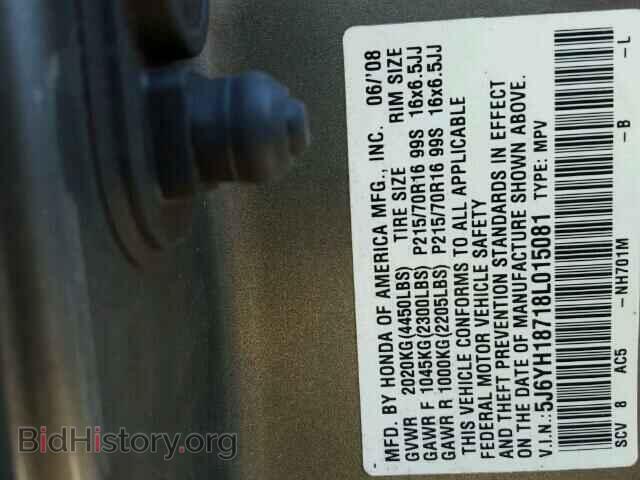 2008 HONDA ELEMENT - VIN: 5J6YH18718L015081 - Фото 10