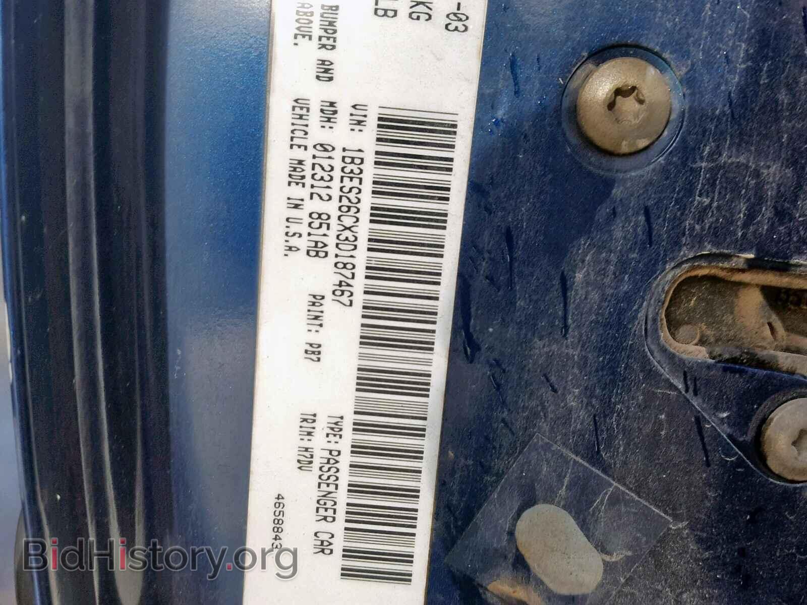 2003 DODGE NEON - VIN: 1B3ES26CX3D187467 - Фото 10