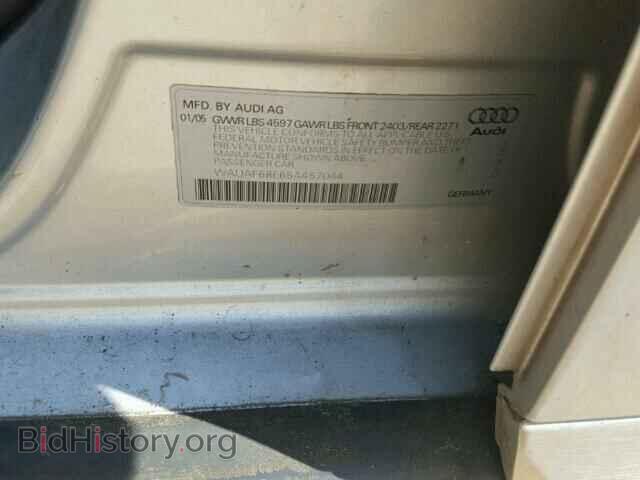 2005 AUDI A4 - VIN: WAUAF68E65A457044 - Фото 10