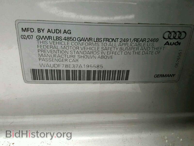 2007 Audi A4 (VIN WAUDF78E37A195585) — фото 10 из 10